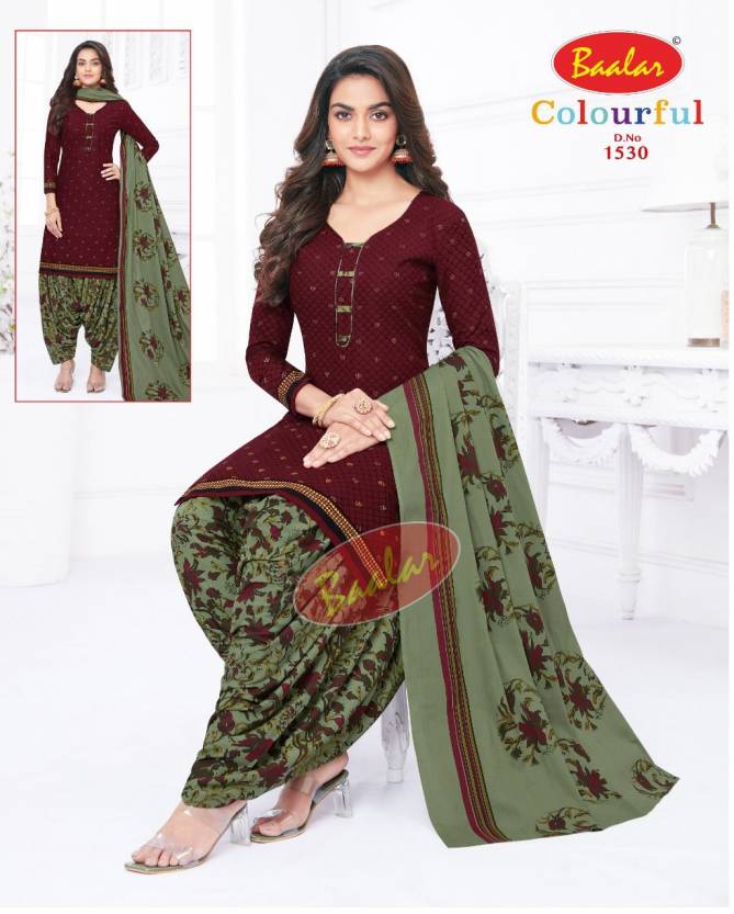 Baalar Colourful Vol 15 Regular Wear Wholesale Cotton Printed Readymade Suit
